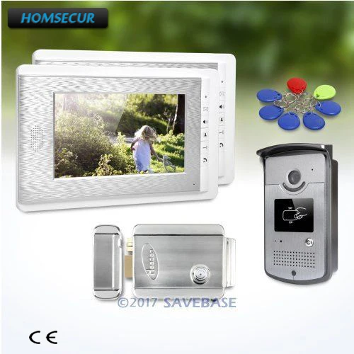 

HOMSECUR 1V2+Electric Lock 7inch Video Door Phone Intercom System with User-friendly Design of Mute Mode for Home Security