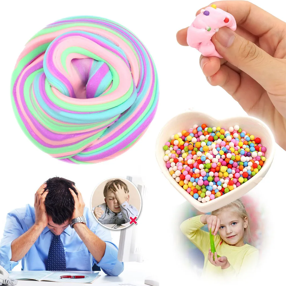 Scented Fluffy Slime No Borax Floam Squishy Stress Reliever Multicolor Funny Toys 25S8115 drop shipping | Игрушки и хобби