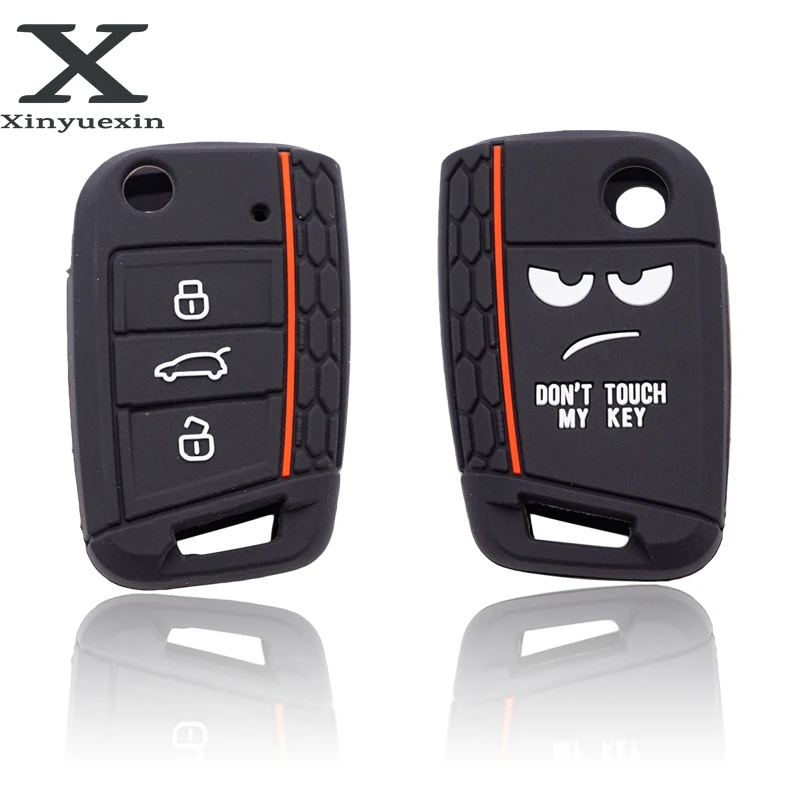 Чехол для ключей Xinyuexin Dont Touch My Key 3 кнопки для VW Golf 7 MK7 Seat 3 Ibiza 4 Arona Ateca Skoda Octavia
