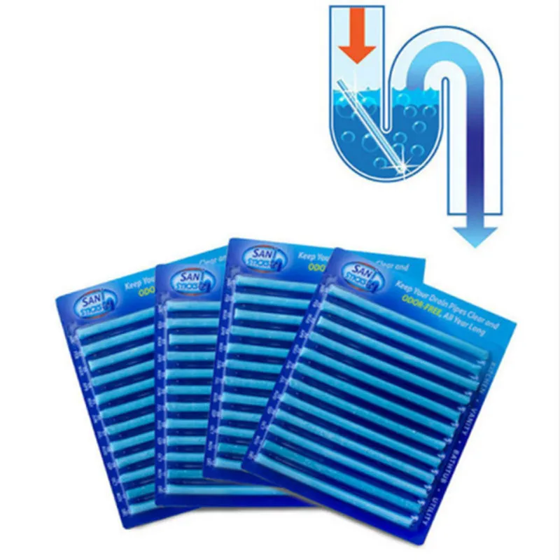 12/set Sani and Sticks Oil Decontamination The Kitchen Toilet Bathtub Drain Cleaner Sewer Cleaning Rod Convenient Hair Clear |