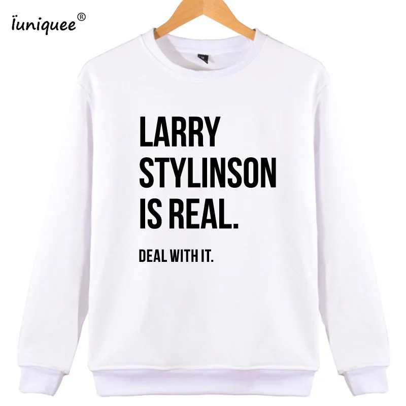 Harajuku Женская Толстовка Джемпер Larry Stylinson Is Real Deal With It Повседневная для девушек