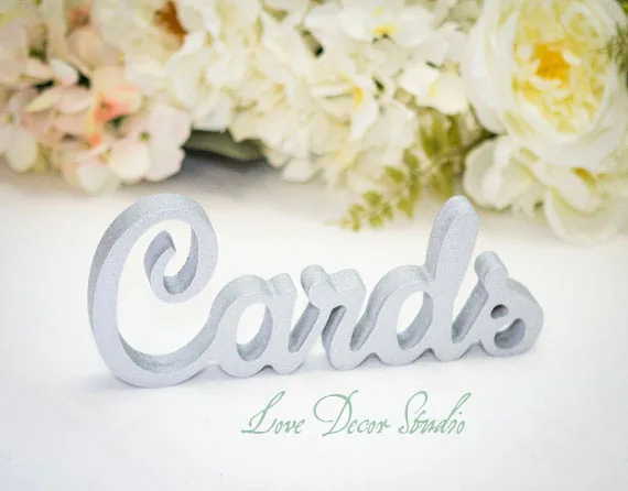 

wedding decoration letters Wedding Cards Sign for Card Table - Freestanding "Cards" - Wedding Sign for Reception Decorations-