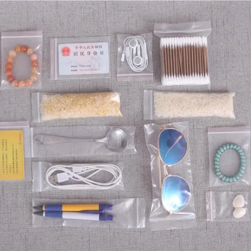 OMH 100 шт толстый прозрачный пластиковый пакет с застежкой молнией многоразовый