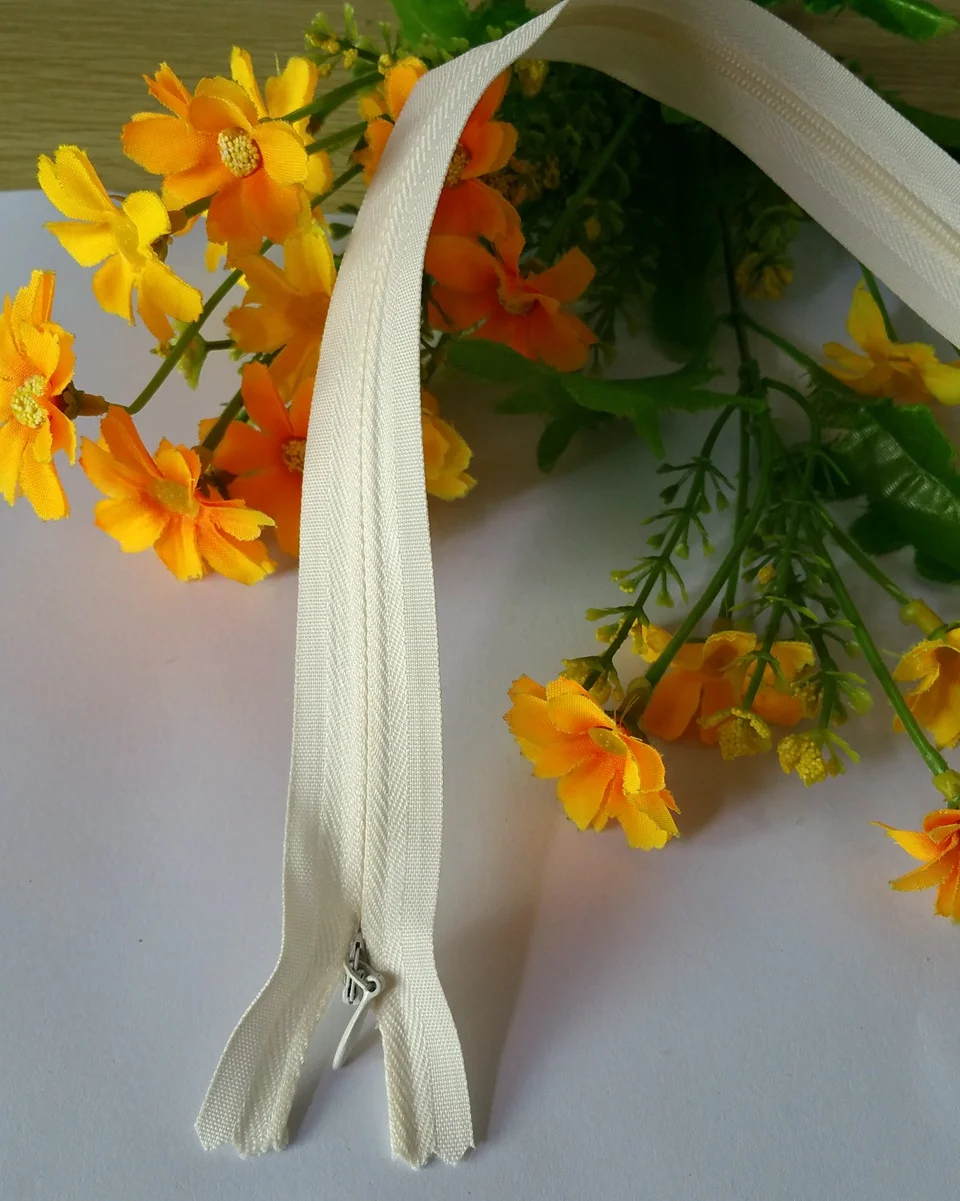 Молочно-белый Невидимый молния 40 см юбка платье задняя подушка 3 #15 шт./лот DIY