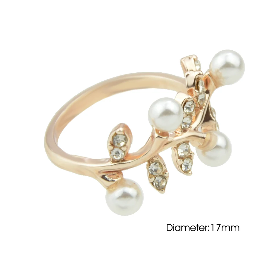 Минималистский розовое золото Цвет серебро кольцо с имитацией-жемчуг горный