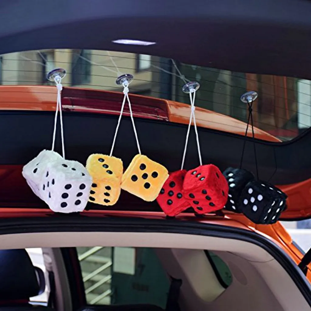 Автомобильный кулон красочные плюшевые кости Craps JDM автомобилей заднего вида