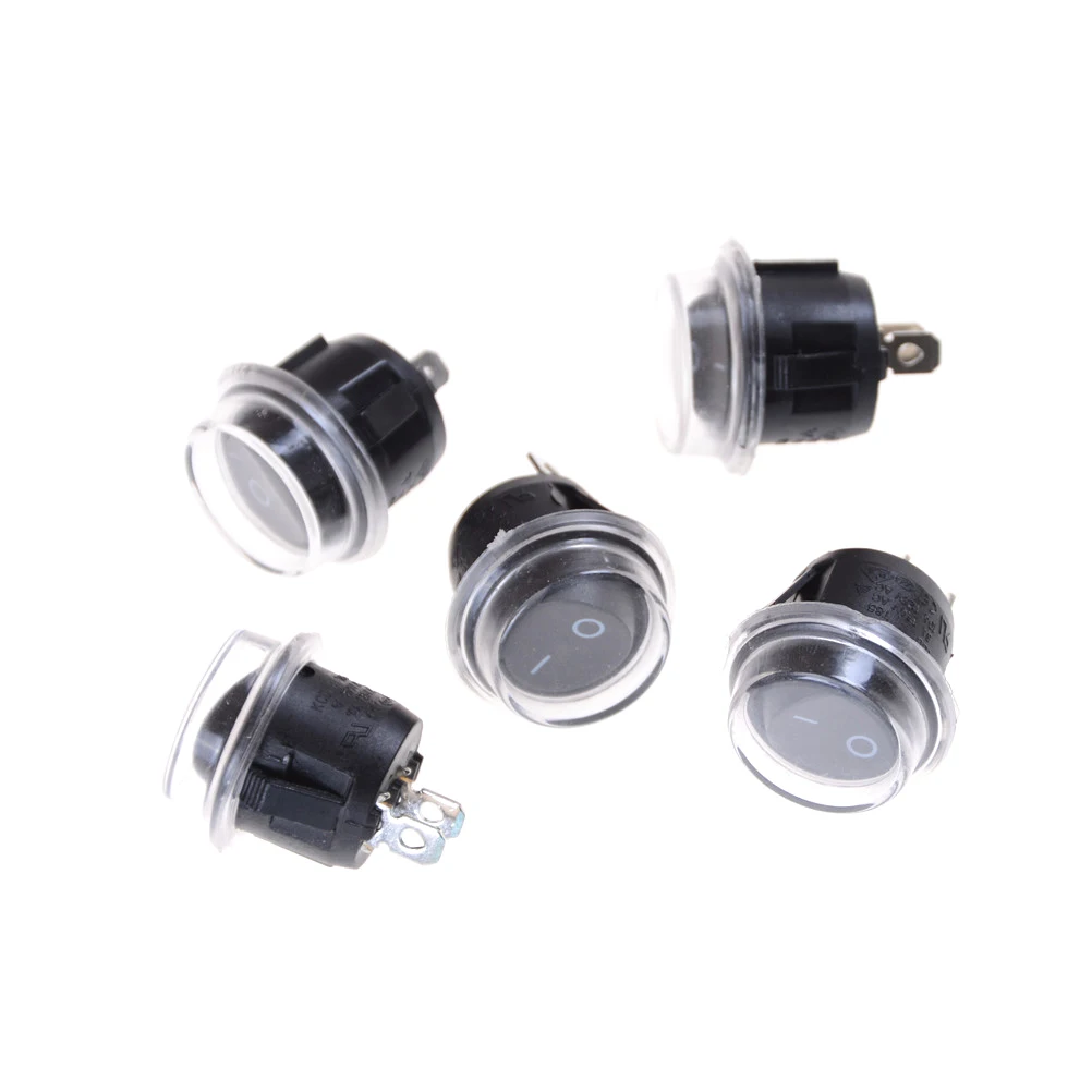5 шт. водонепроницаемый кнопочный выключатель KCD2 2pin 2File 6A250V 10A125V|switch round|cover rocker