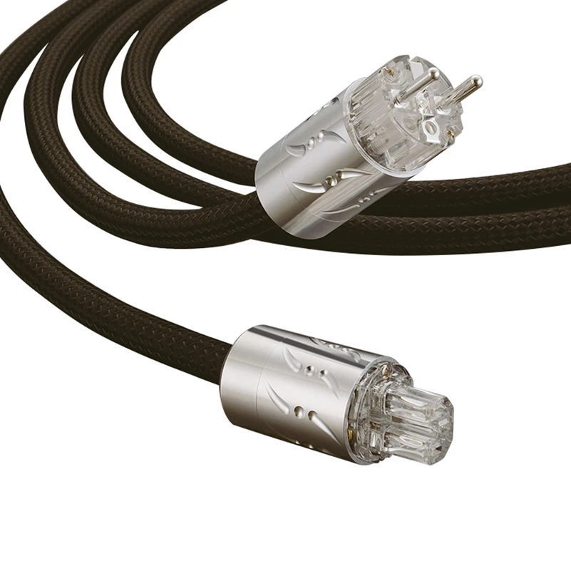 

1 Pcs Hi-end ETR-1501 16pcs Multplex Copper Schuko Audiophile AC Power Cable with Rhodium Plated EU Standard VE512R+VF512R Plug