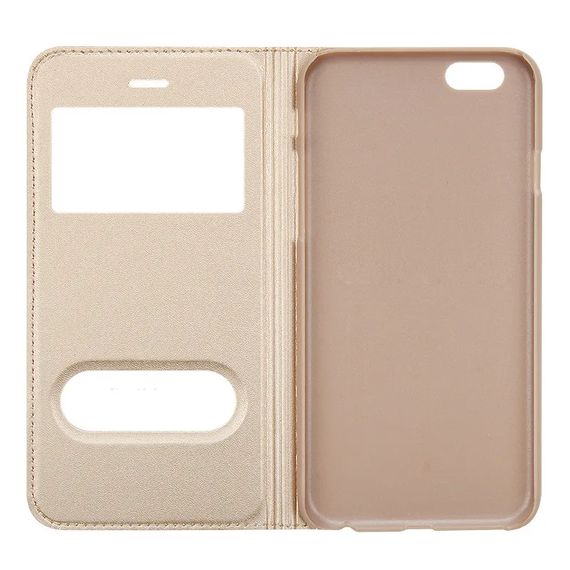 

WeeYRN Open Window PU Leather Flip Case For iPhone 7 8 plus X Case Luxury View Quick Answer Case Cover Funda For iPhone 7 8 plus