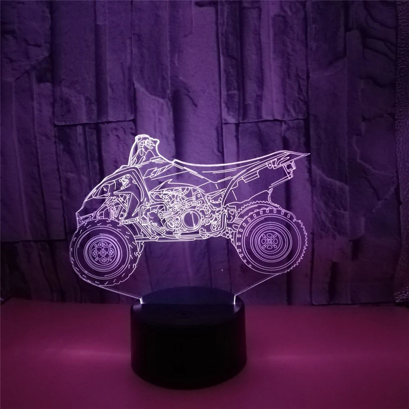 Модель мотоцикла 3D иллюзия ночник светодиодная лампа USB сенсорный 7 цветов