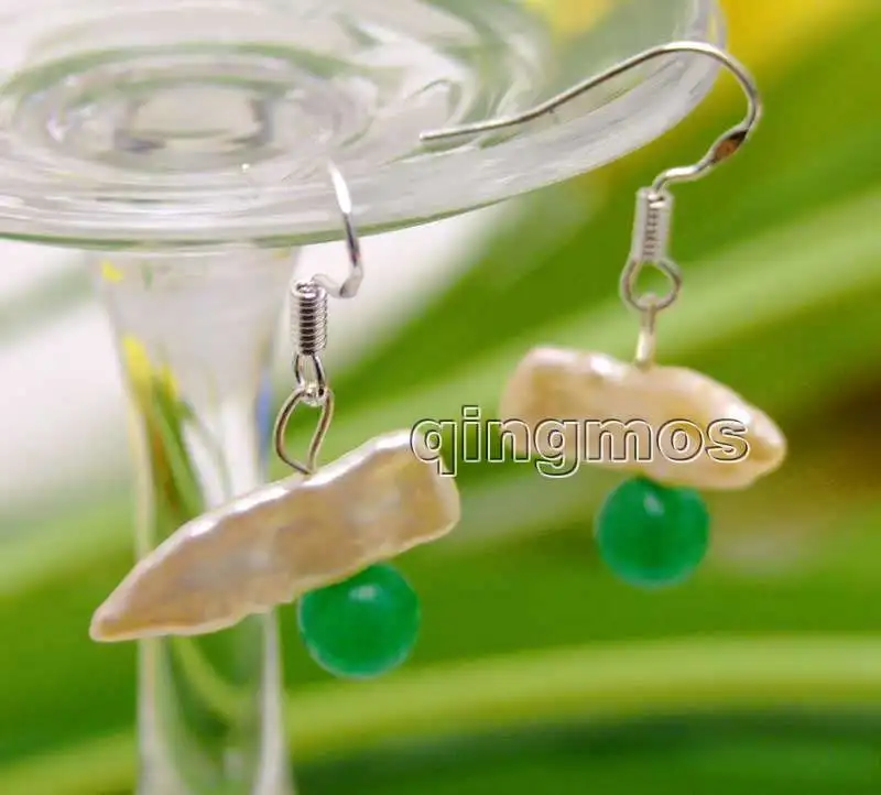 Бусины зеленые розовые пресноводный жемчуг бива и 6 мм 15-25 Круглые Earring-ear467 |