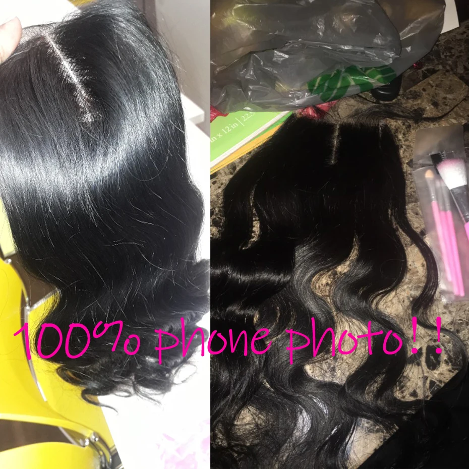 Lace Closure 4x4 Brazilian Body Wave Remy Hair Natural Color Free Middle Three Part 100% Human Can Do Wigs For Black Women | Шиньоны и