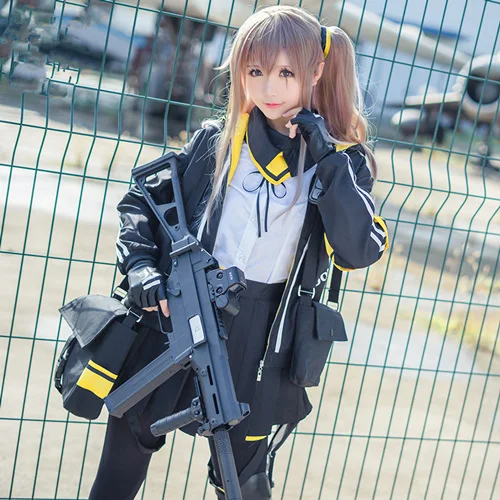 UMP45(No wig gun) Горячая игра девушки Frontline Ump45 Ump9 Косплей Костюм битва униот полный набор на Рождество - Цвет: UMP45(No wig gun)