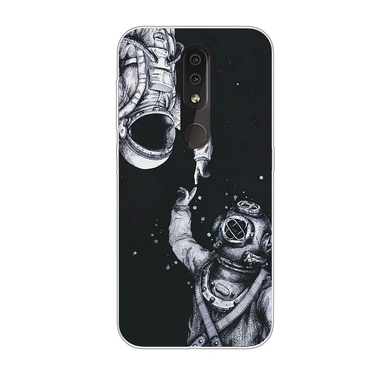 For Nokia 4.2 Case Silicon astronauts Painting Soft TPU Back Cover for Nokia4.2 Phone protect Bags shell |