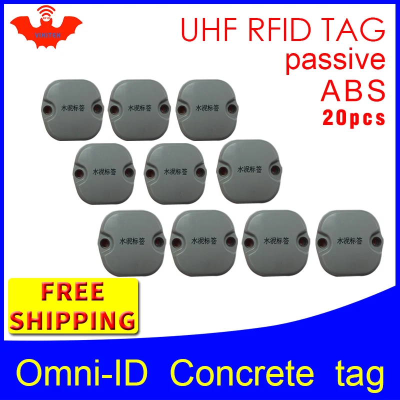 UHF RFID Concrete tag omni-ID 915m 868mhz Impinj Monza4QT EPC 20pcs free shipping durable ABS smart card passive RFID tags