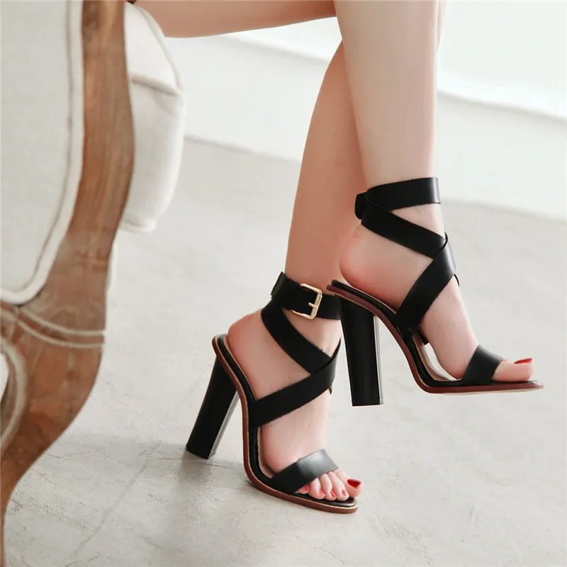 Женские босоножки на очень высоком каблуке с пряжкой размеры 34 48|Боссоножки и
