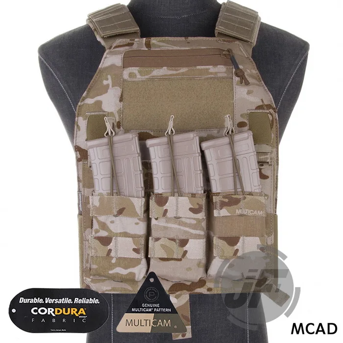 Emerson LBX-4019 Armatus Slick Plate Carrier нерегулярный Тактический легкий Регулируемый жилет бронежилет w/Mag Pouch& Plates - Цвет: MCAD