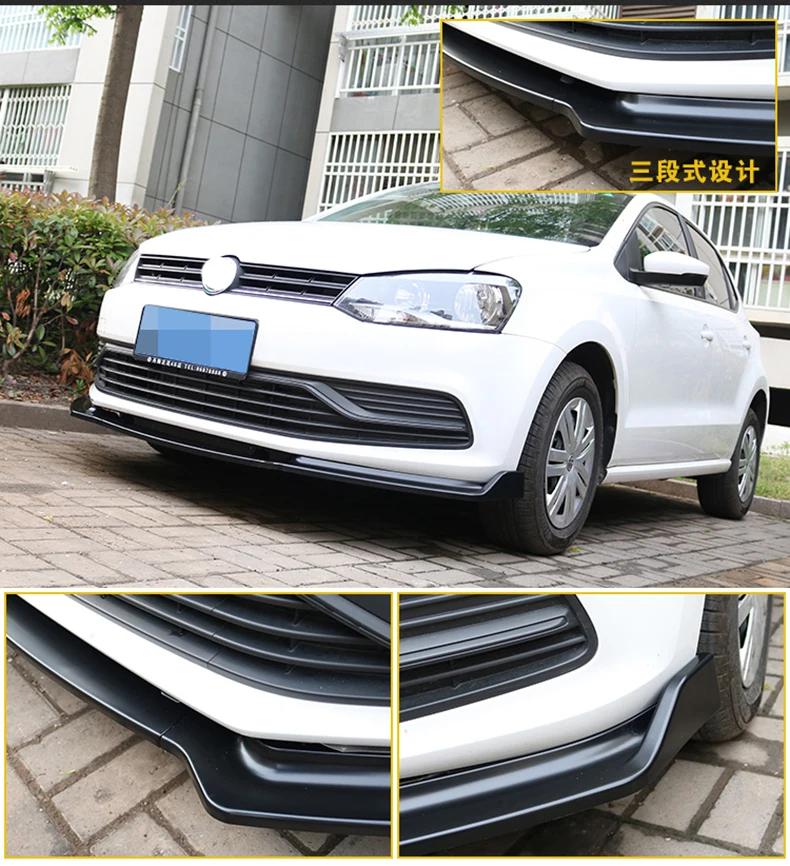Для VOLKSWAGEN POLO- автомобильный комплект кузова переднего бампера для губ Диффузор протектор спойлер крышка отделка автомобиля Стайлинг автозапчасти