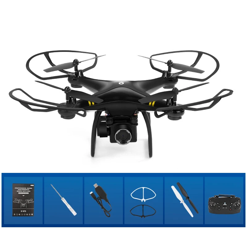 black-1080P T-REX 5G wifi FPV Дрон с GPS с 1080 P широкоугольной камерой высота Удержание Профессиональный Квадрокоптер Радиоуправляемый вертолет, игрушки подарки - Цвет: black-1080P