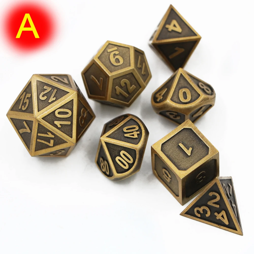 7 шт./компл. креативная ролевая игра Gice Набор D & металлические игральные кости DND