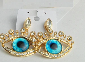 EARRING Rongho/Женские винтажные повязки для волос в стиле барокко с кристаллами «сглаза», Женская повязка на глаза, аксессуары для волос - Окраска металла: EARRING