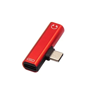 Красный 2 в 1 type C до 3,5 мм разъем для наушников зарядный конвертер usb type-C аудио адаптер для Xiaomi 6 huawei p20pro Mate20 USB c адаптер - Цвет: Красный