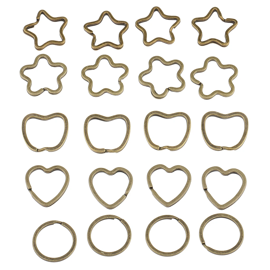20 Pieces Alloy Bronze SPILT KEY RING Key Chain Small Ring Finding Mixed Style | Украшения и аксессуары