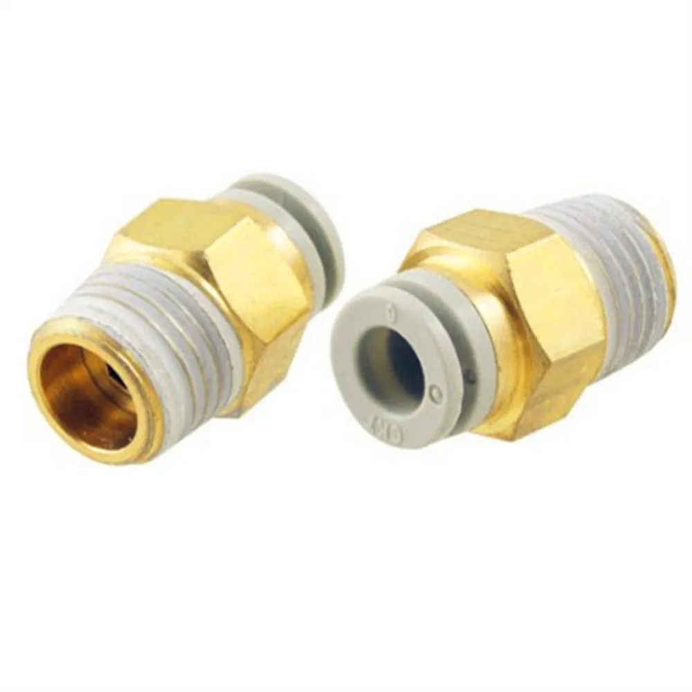 

10 Pcs Push in to Connect Pneumatic Straight Fitting 1/4" PT x 15/64"