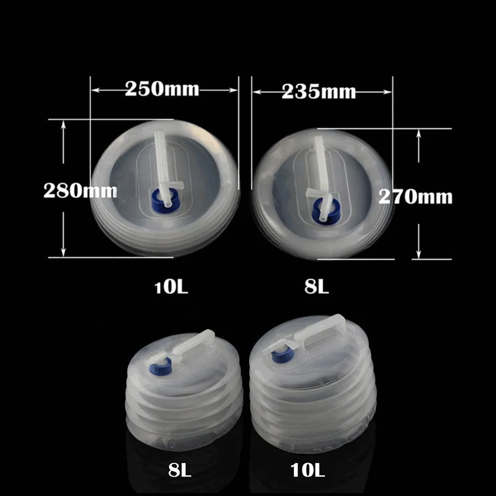 2019 Outdoor Water Bags Field Camping 8 /10L Folding Bucket Portable Kettle Food-grade PE for hiking Fold The | Спорт и развлечения