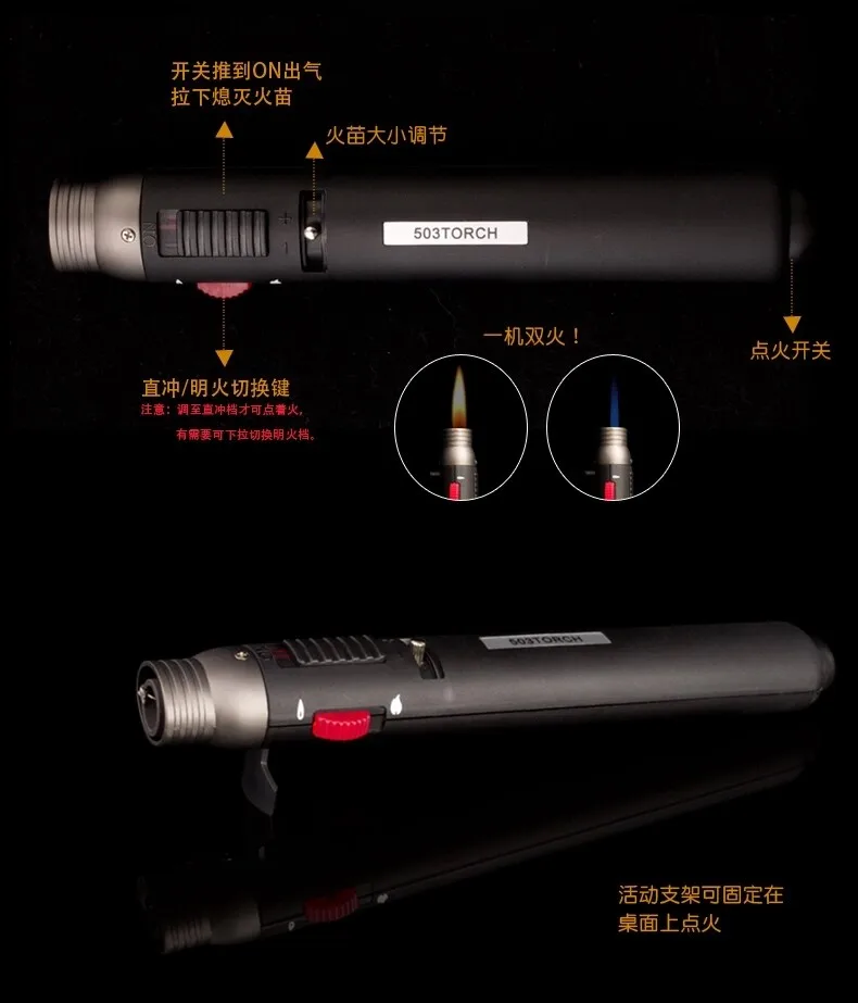 Honest пластиковая турбо Бутановая Зажигалка для сигар газовая зажигалка с замком