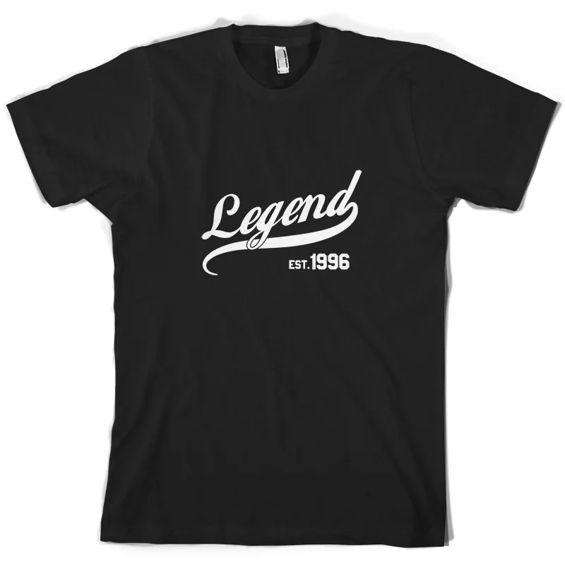 Legend Est 1996-Мужская футболка-10 цветов-подарок на 18-й день рождения-подарок с именем