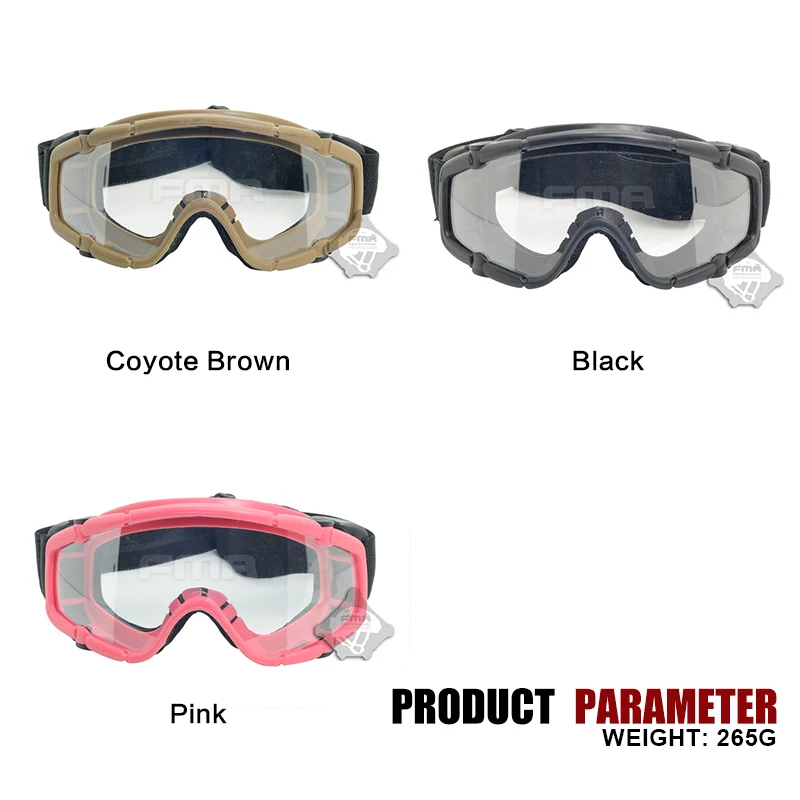 FMA SI-Ballistic Goggle Tactical Protective Glasses Anti Fog Dust Adjustable Airsoft Outdoor Sports Cycling 421 |