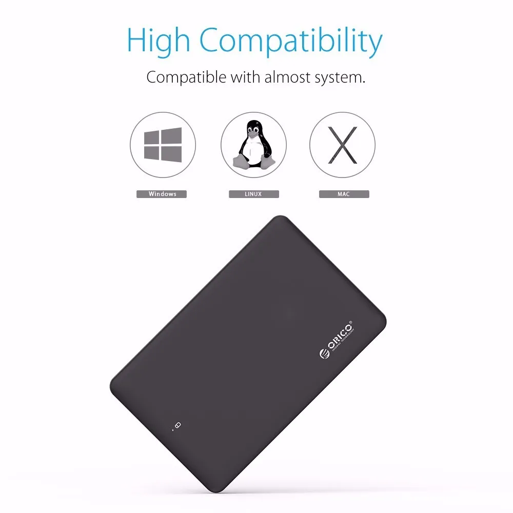 ORICO 2599US3 2,5-жесткий диск SATA USB 3,0 внешний корпус для жесткого диска, без инструментов, USB 3,0 Супер скорость HDD чехол/Кадди/коробка(не с HDD