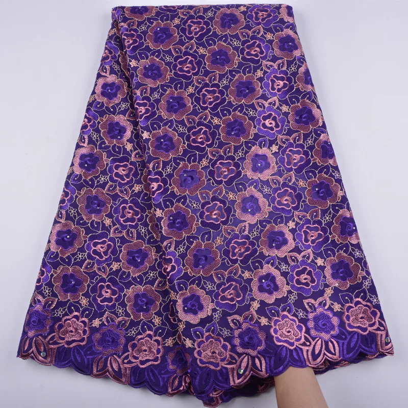 Высококачественная швейцарская вуаль кружевная ткань с камнями африканская