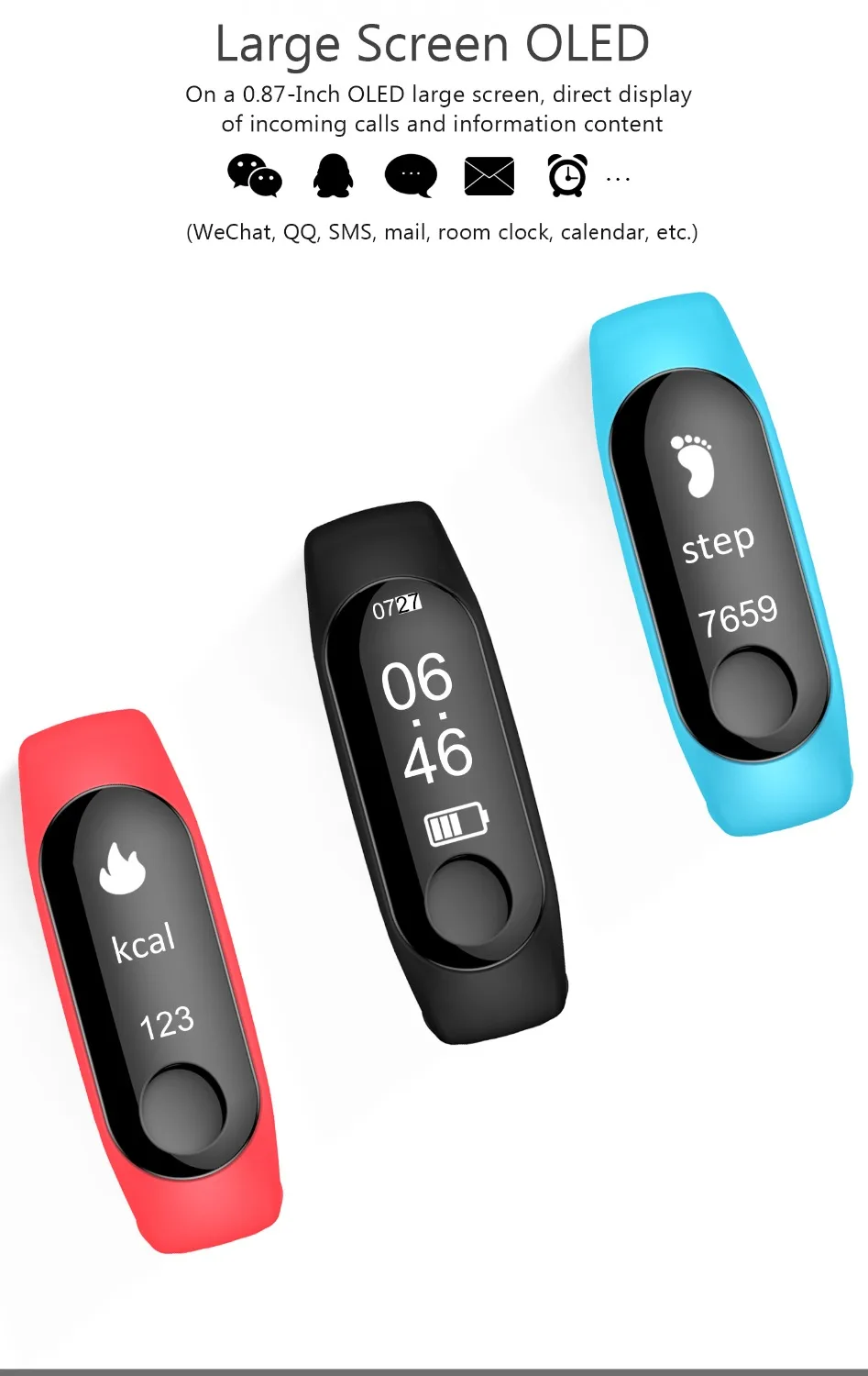 Bluetooth M3 спортивные Смарт-часы с пульсометром будильником фитнес-трекером для Android