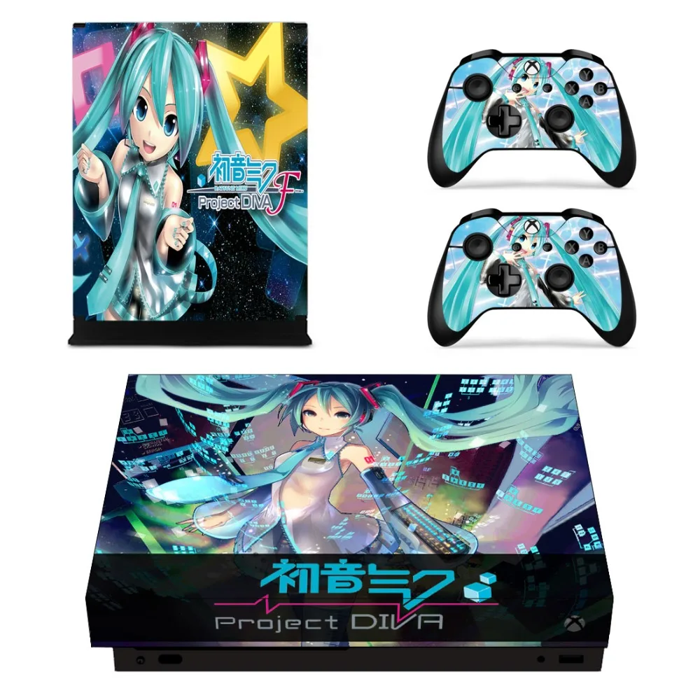 Аниме Cute Girl Hatsune Miku лицевые панели консоль и наклейка на контроллер для Xbox One X с