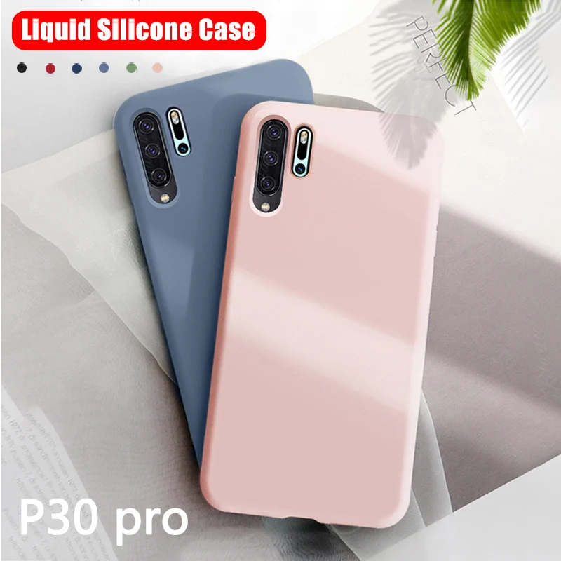 Candy Color Silicone Cases for Huawei P30 Pro Lite Case Soft Liquid TPU Shockproof Cover P 30 P30Lite P30pro Coque | Мобильные