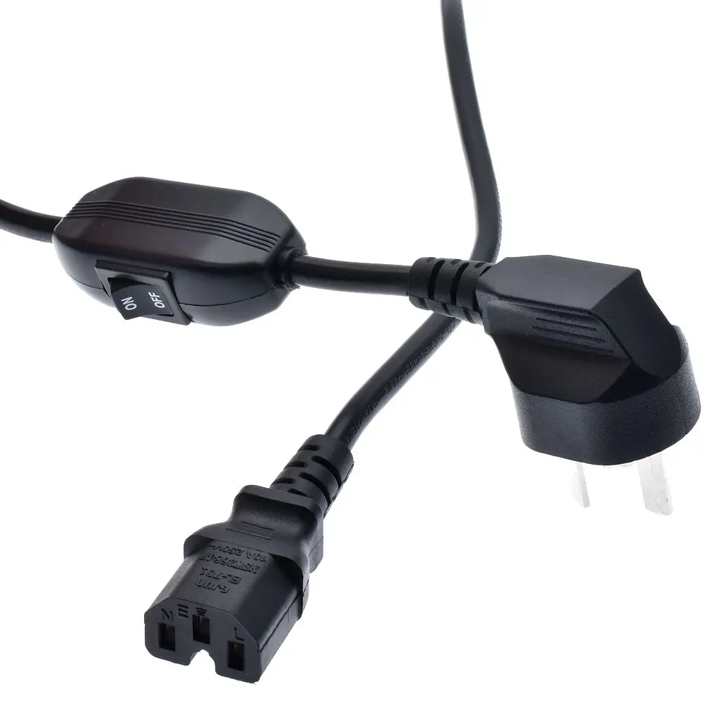 Шнур питания Австралии IEC C15 с удлинителем вкл/выкл 90 см 18AWG для рисоварки Электрический нагревательный чайник рифленый