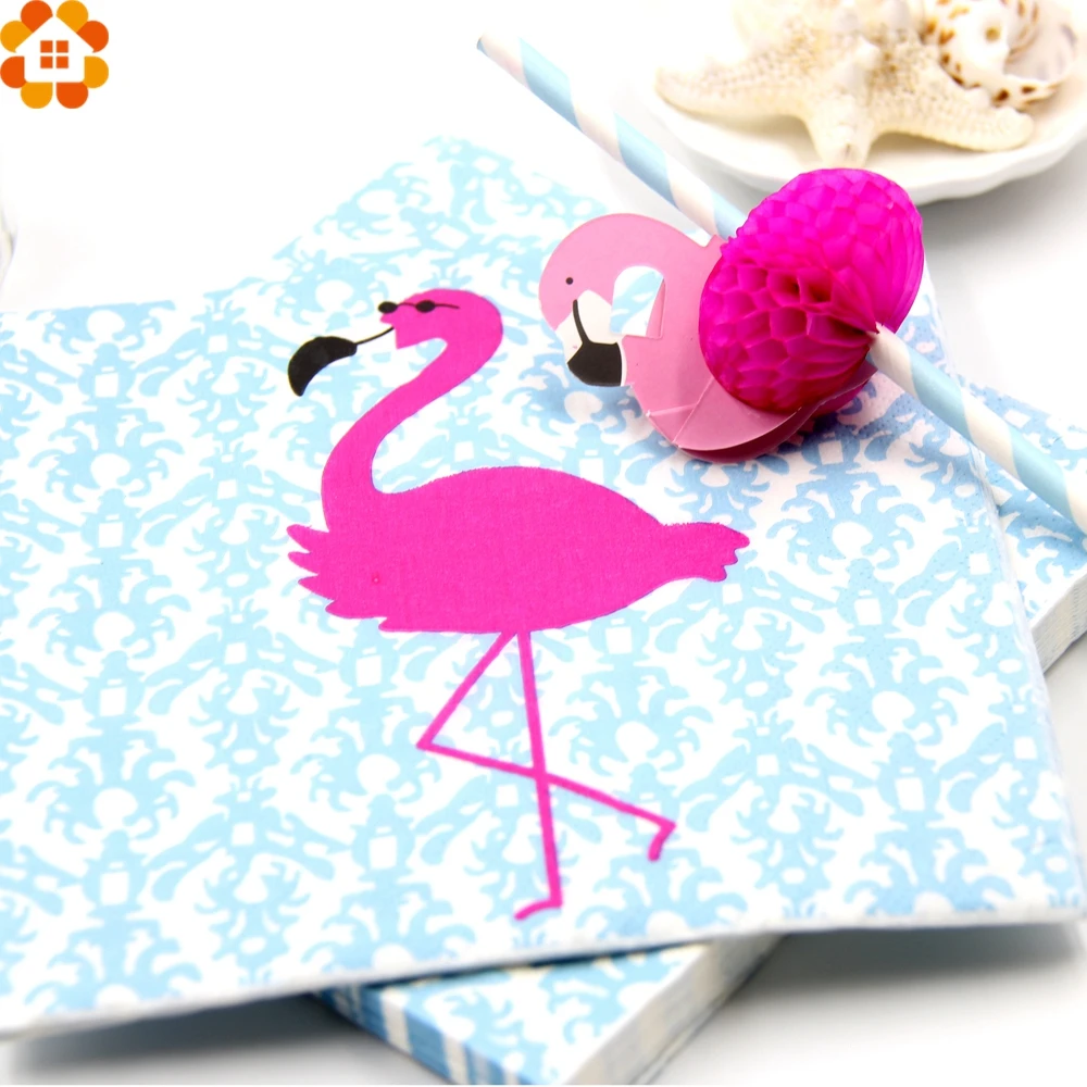 20 шт бумага с Фламинго салфетка 100% девственные деревянные салфетки для домашнего