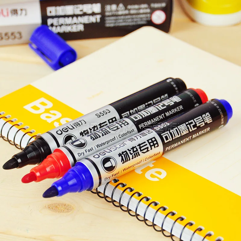 Deli refiling Перманентный водонепроницаемый круглый носок мгновенно сухой граффити