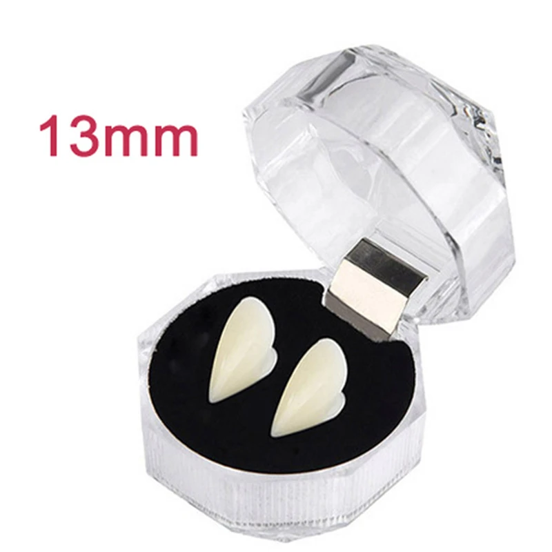 13MM with Box Набор в стиле хип-хоп с золотыми зубами, с верхней частью, в стиле панк, с зубами, Grillz, Groll, зубы вампира, ювелирные изделия, подарки на Хэллоуин, рэппер, ювелирные изделия F40 - Окраска металла: 13MM with Box