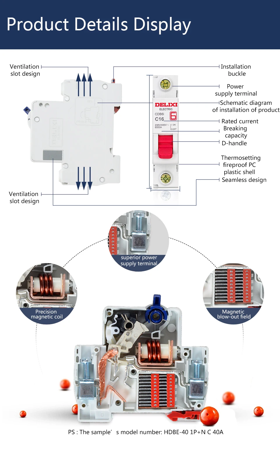 DELIXI CDB6i 3P 230/400V AC 1A 2A 3A 6A 10A 16A 20A 25A 32A 40A 50A 63A Мини автомат защити цепи 50 Гц/60 Гц переменного тока Выключатель MCB Кривая C Тип CE