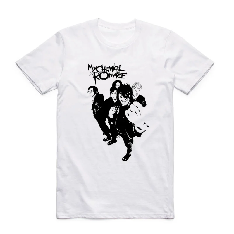 Asian Size Men Women Printing Punk Band My Chemical Romance T-shirt Summer Casual O-Neck Short Sleeves Polyester HCP4076 | Мужская