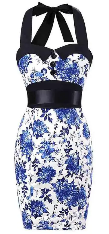 pin up dress Сексуальное платье-футляр с леопардовым принтом, в горошек, винтажное, женское, летнее, с открытой спиной, 50 s, Pin Up, рокабилли, тонкое, облегающее платье-карандаш - Цвет: pin up dress
