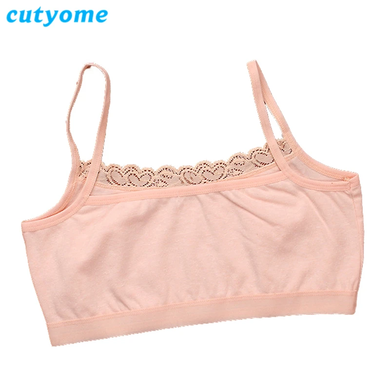 Sujetador para ni&ntilde;as adolescentes, camisola, ropa interior para ni&ntilde;os, modelo de algod&oacute;n puro, Color s&oacute;lido, encaje, chaleco para ni&ntilde;os peque&ntilde;os, Sujetadores, Ropa interior para ni&ntilde;os-4