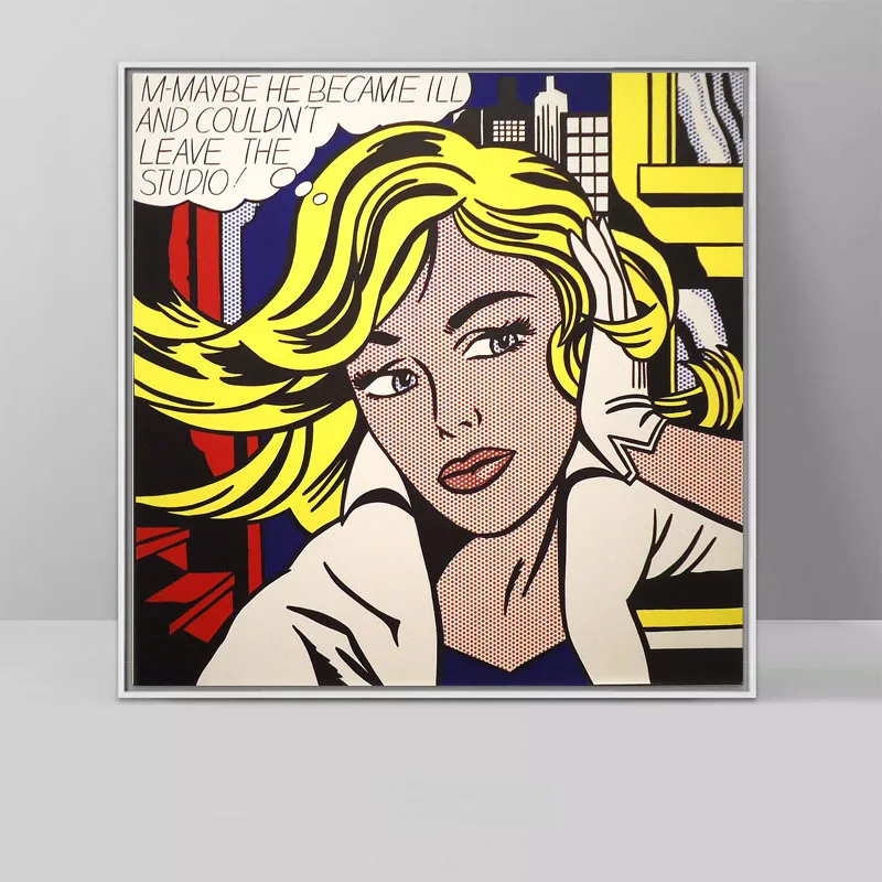 Roy Lichtenstein 37 RELIABLI ART Roy Lichtenstein поп-арт, Картина на холсте, абстрактное искусство для гостиной, квадратные настенные картины, печать на холсте, без рамки - Цвет: Roy Lichtenstein 37