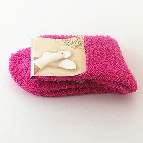 Женские теплые однотонные носки из кораллового флиса|Носки| |