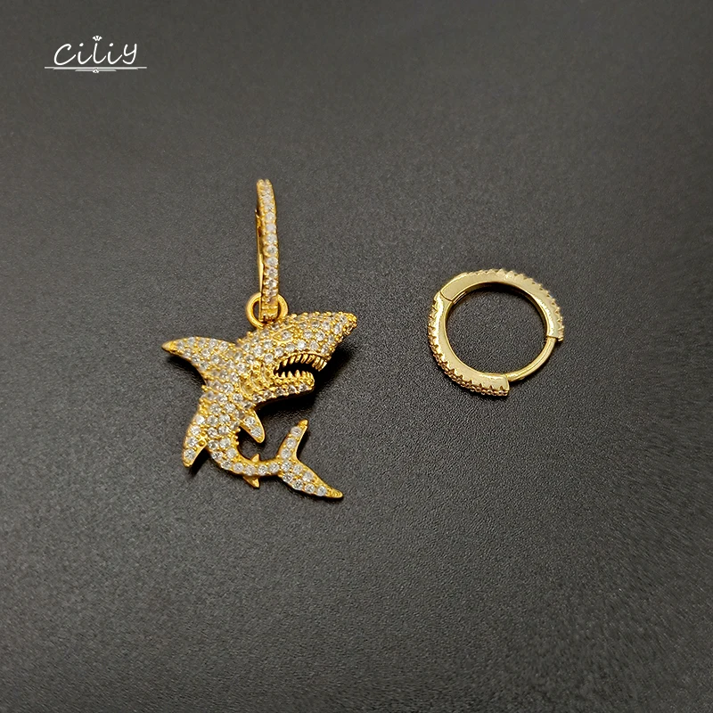 Ciliy висячие серьги роскошное ювелирное изделие оригинальные с Акульей из горного
