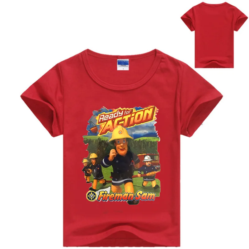 Новинка 2019 года футболка с 3D рисунком пожарного Сэма для мальчиков и девочек
