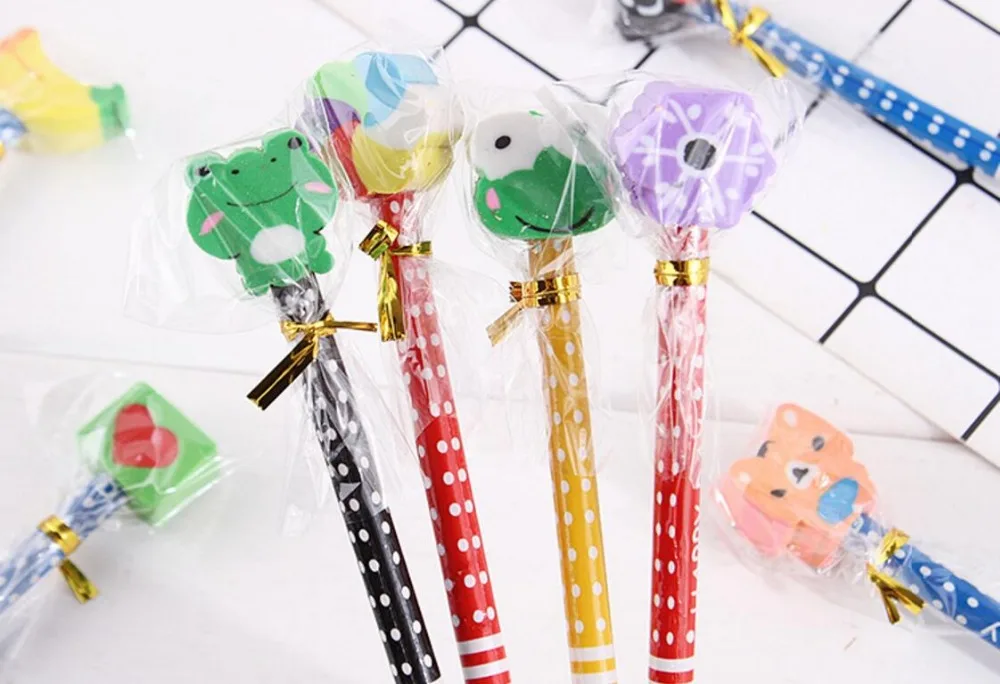 Смешанный стиль деревянный карандаш корейский с ластиком школьный призовой